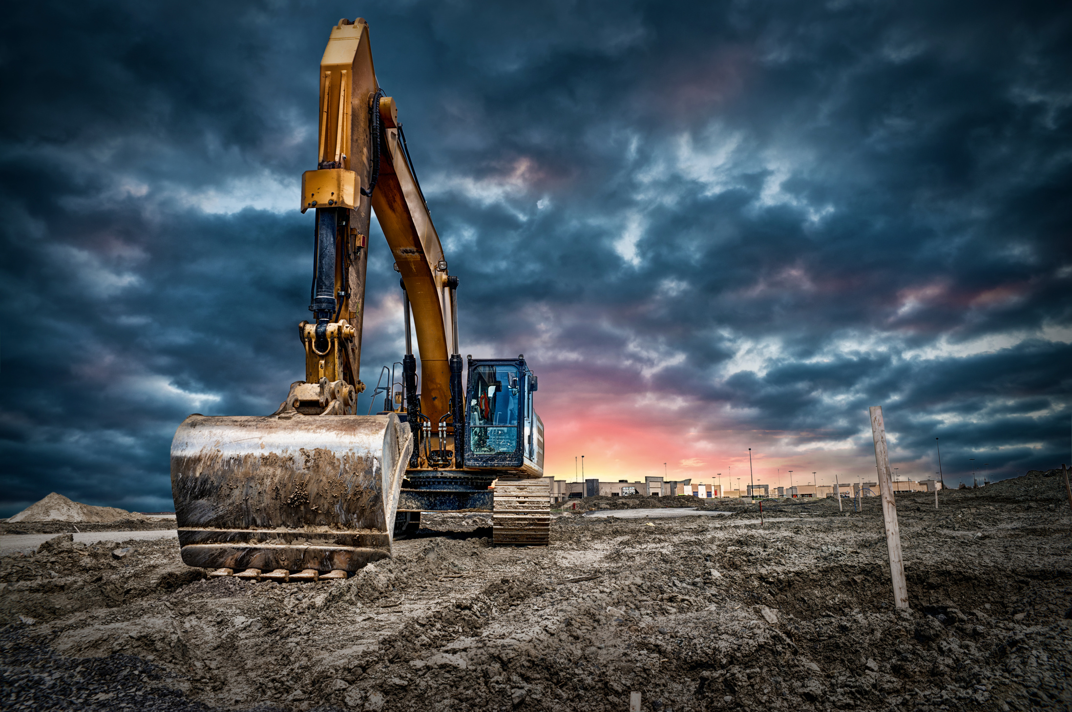 Excavator machinery at construction site
